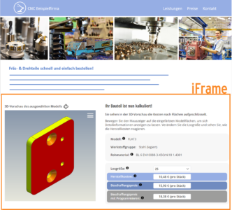 costing24 Einbindung mit iframe