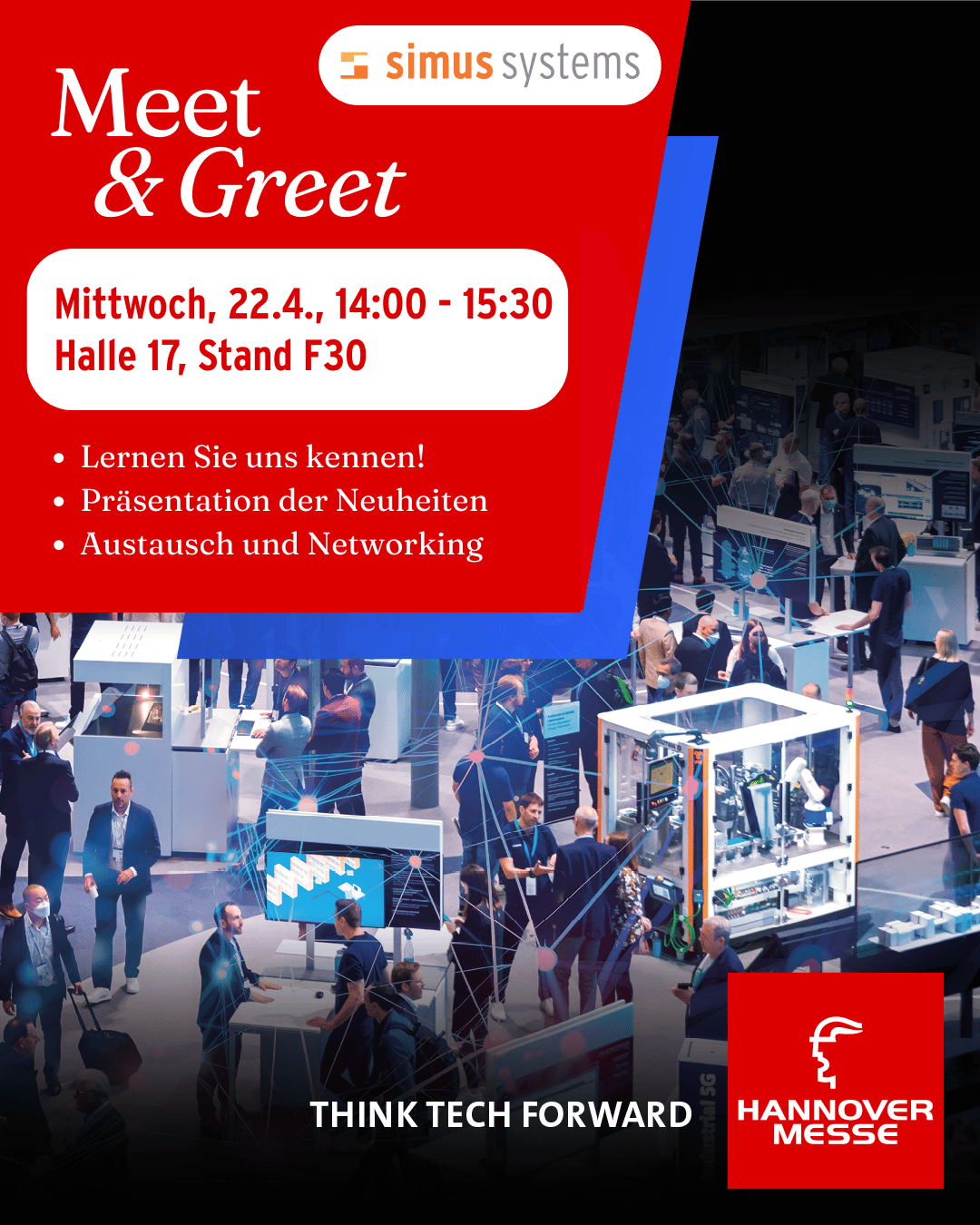 Meet & Greet simus systems Hannover Messe 2026